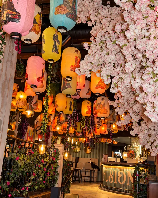 Lanterns and blossom